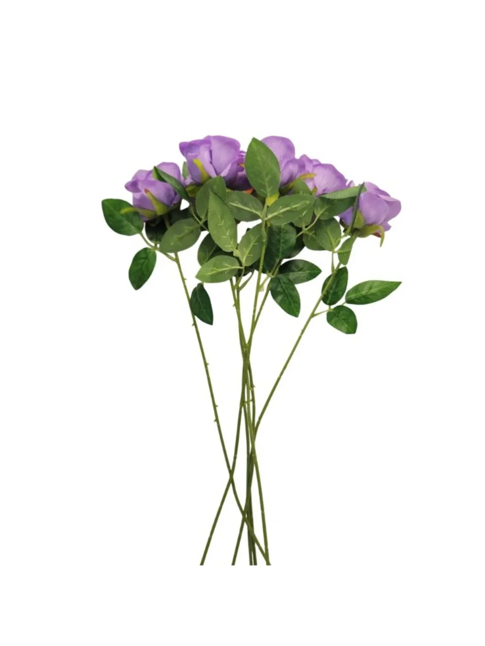Faux Lavender Roses 6 Stem Bunch 19 Inch Artificial Silk Rose Stems Wedding Bouq